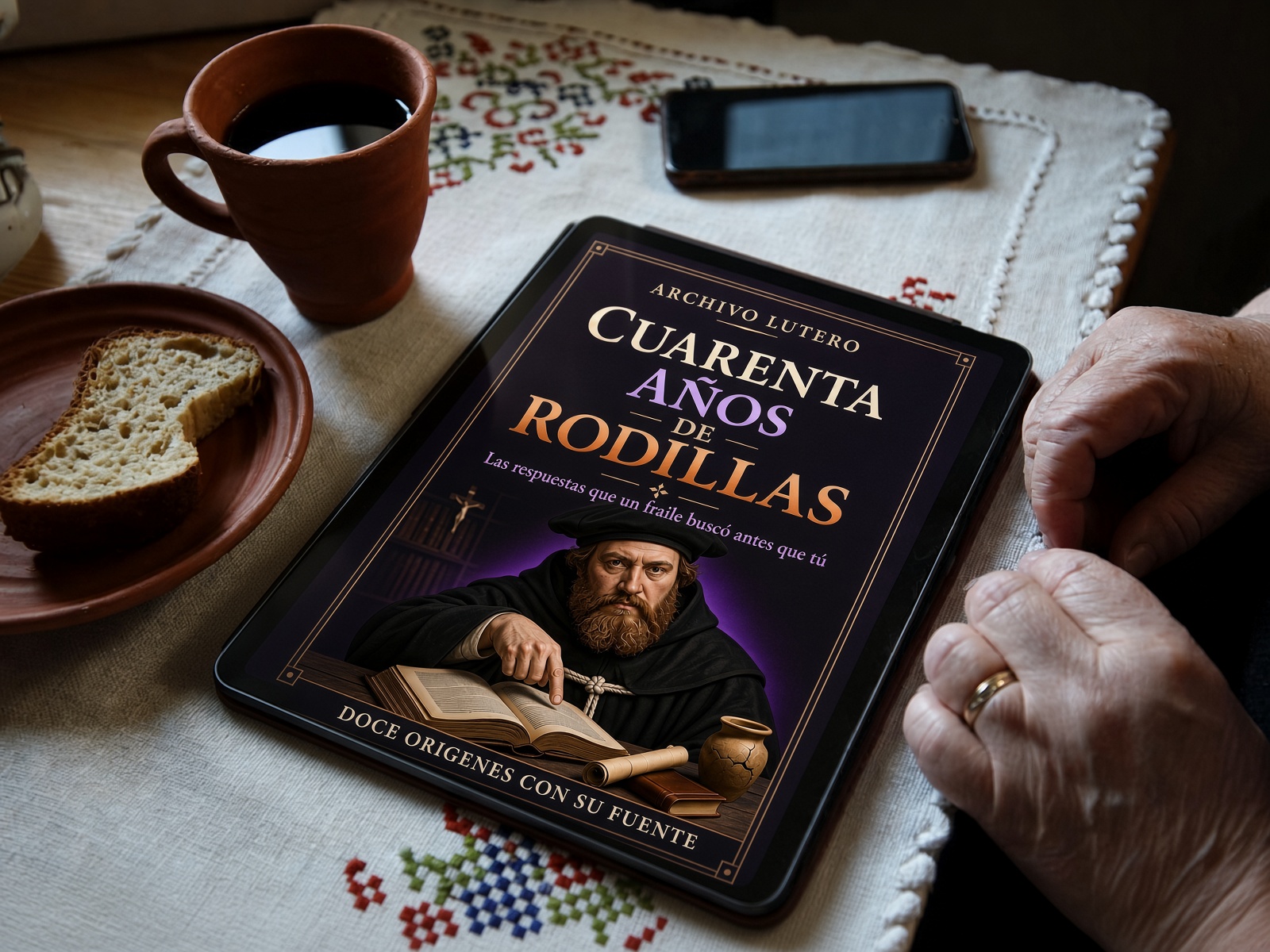 El ebook abierto en una tablet sobre la mesa